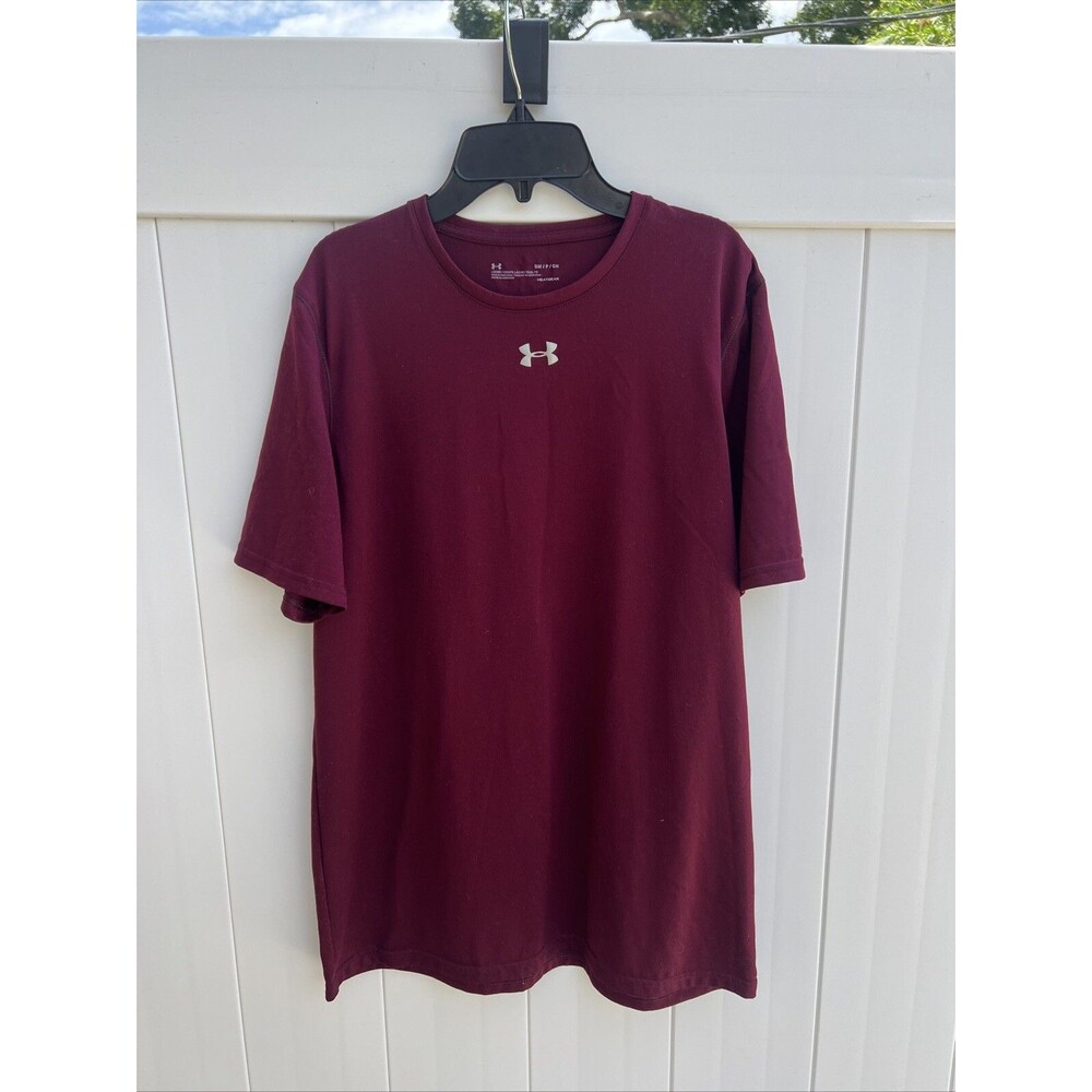 Under Armour Men's Heatgear Loose Short sleeve T-Shirt Burgundy Sz Small